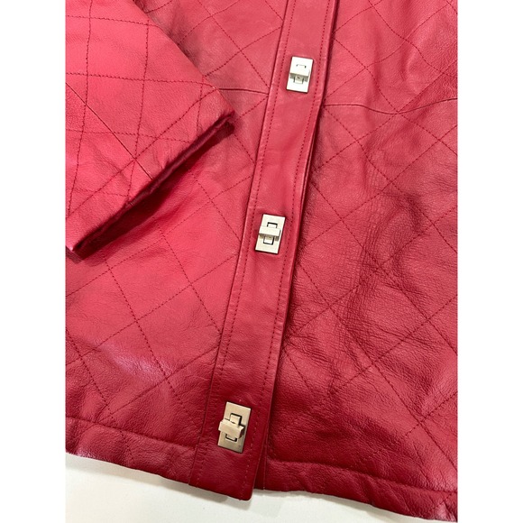 Dialogue Red Leather Jacket - Picture 2 of 7